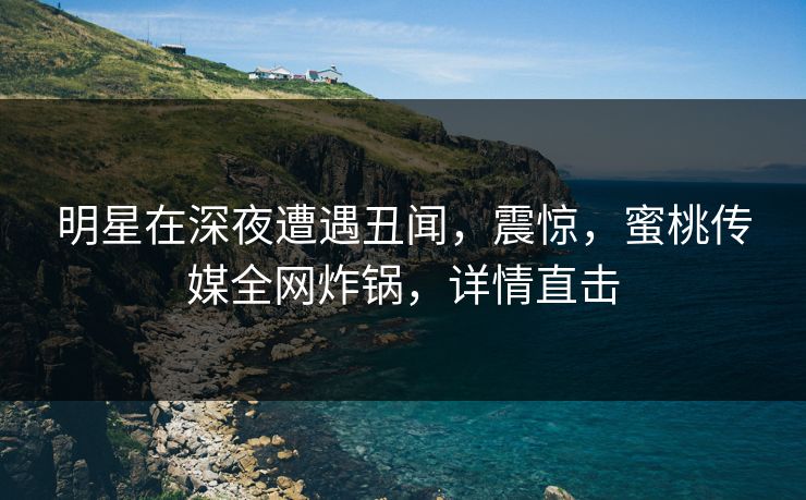 明星在深夜遭遇丑闻，震惊，蜜桃传媒全网炸锅，详情直击