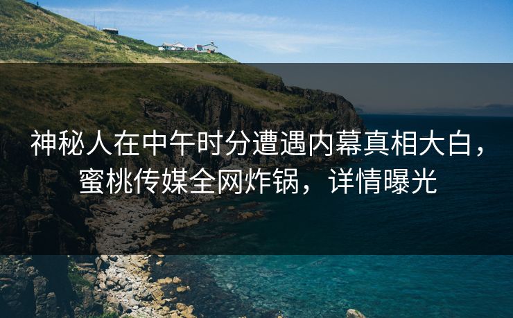 神秘人在中午时分遭遇内幕真相大白，蜜桃传媒全网炸锅，详情曝光