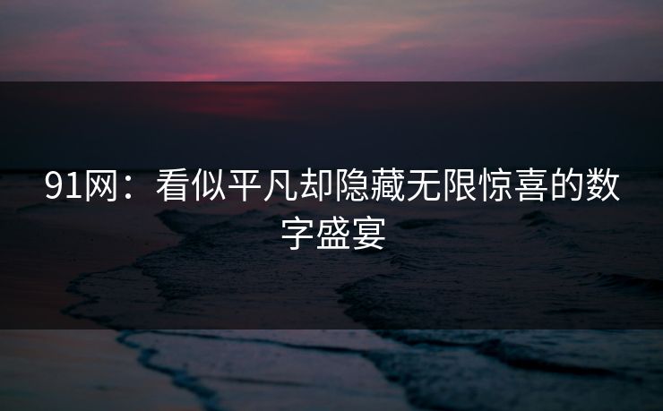 91网:看似平凡却隐藏无限惊喜的数字盛宴 91网:看似平凡却隐藏无限惊喜的数字盛宴